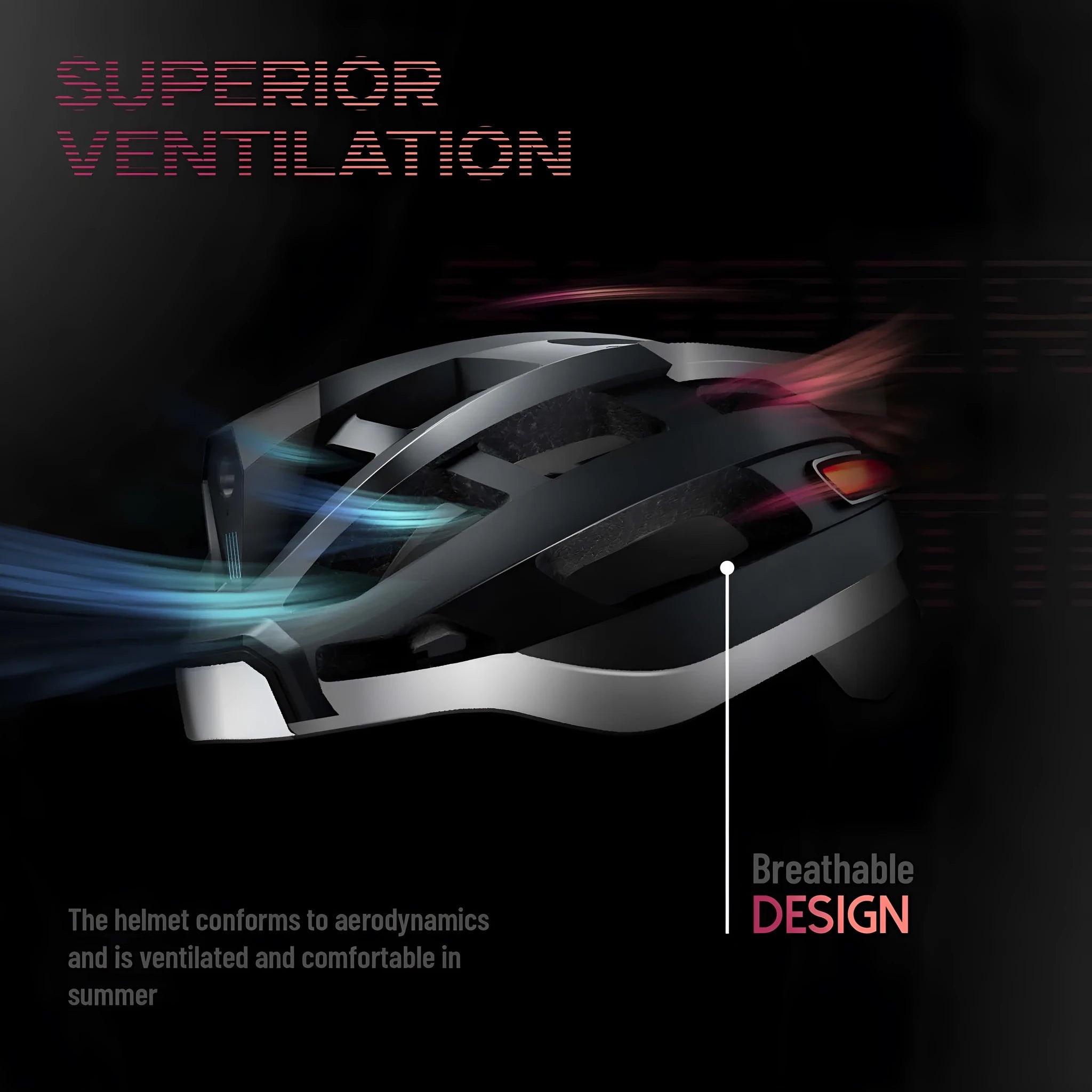 Black and grey smart Bluetooth integrated helmet with warning lights for adult cycling safety