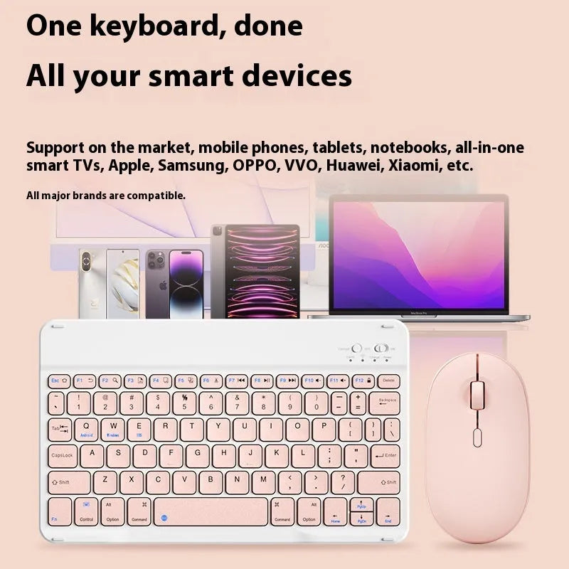Compact Bluetooth keyboard for tablet with 78 keys in elegant white colour option