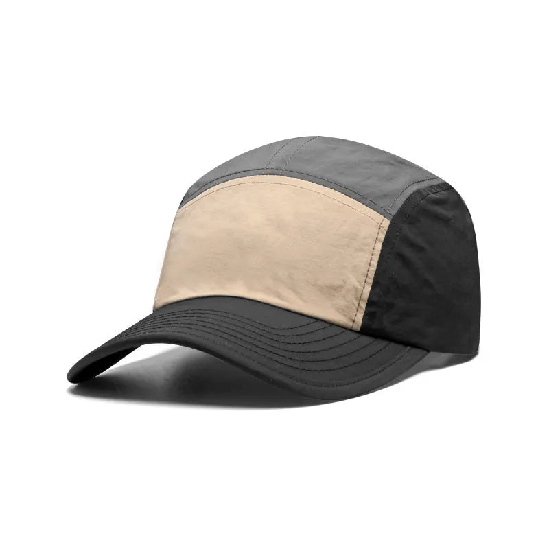 Men's quick-drying baseball cap with curved brim in khaki, army green, orange, or yellow colour options