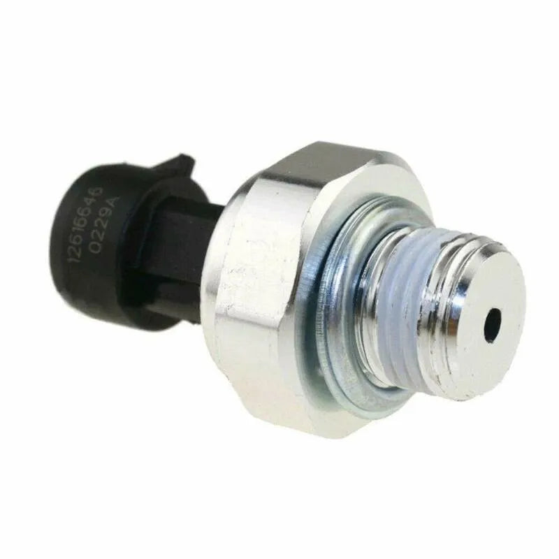 Oil pressure sensor for Buick and Chevrolet cars with visible model number label.