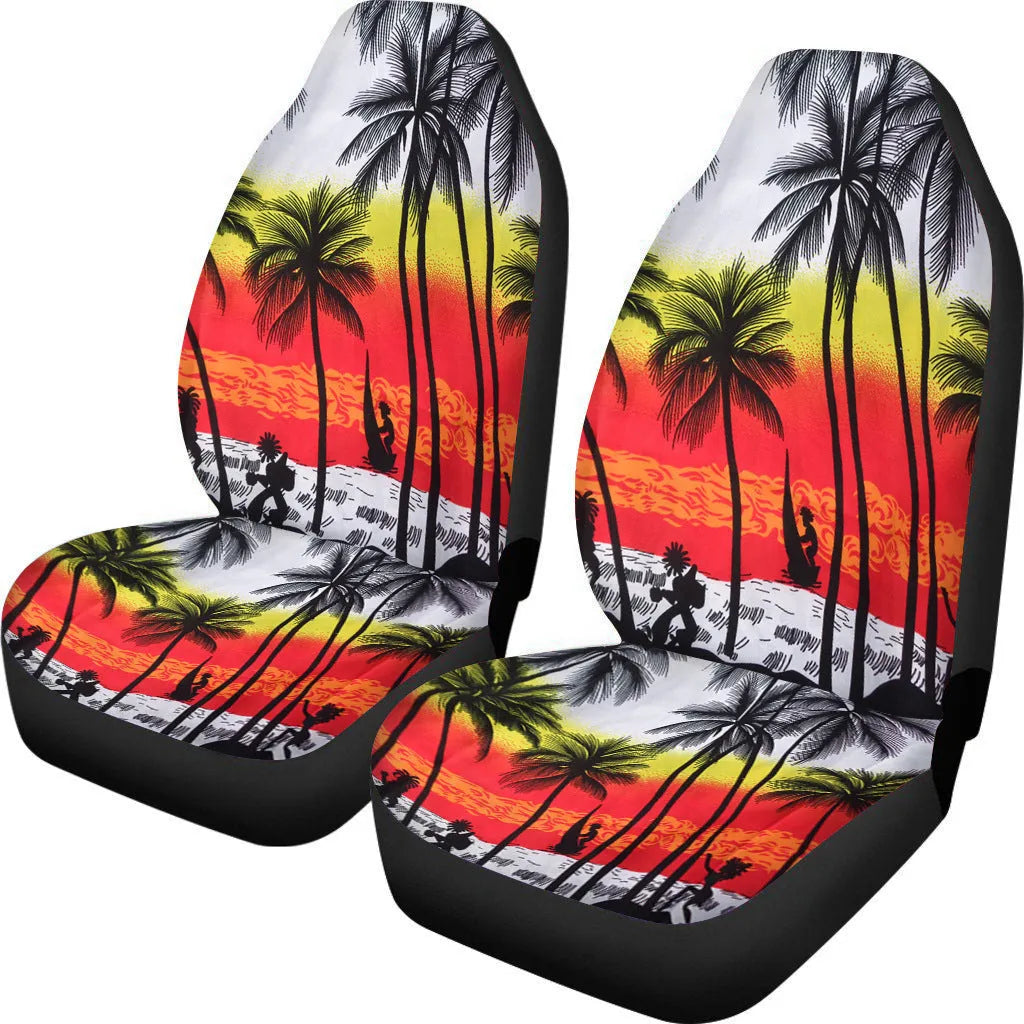 Universal car seat cover set in cow spot leopard print retro pattern for five-seat vehicles