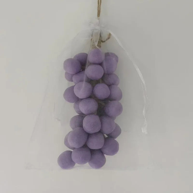 Grape handmade soap bars in black, green, purple and litchi variants showing mesh bag, gift box and long case packaging.