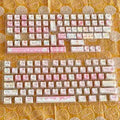 Complete 141-piece set of anime cat themed mechanical keyboard keycaps with five-sided sublimation printing.