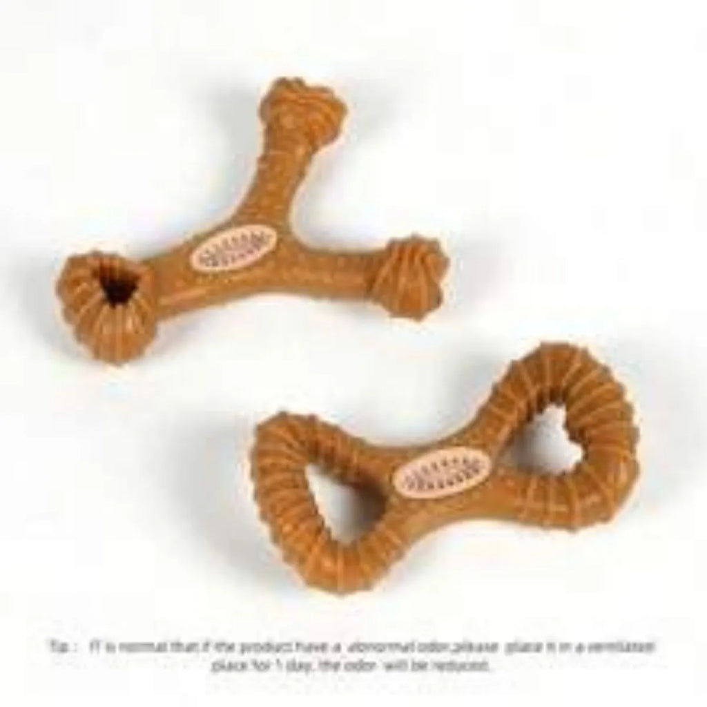 TPR dog chew bone toy in 8-shape and Y-shape designs for teeth cleaning
