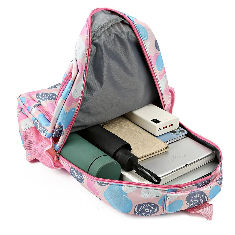 Student backpack with air pillow belt system in blue colour with large capacity design