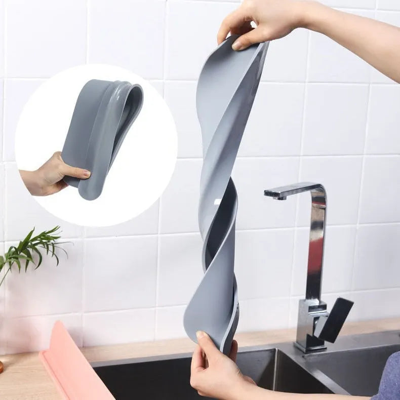 Silicone sink water blocking plate in grey colour with dimensions 52x5x85mm