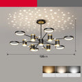 Black iron pendant lamp with 13-head Nordic star design and remote control