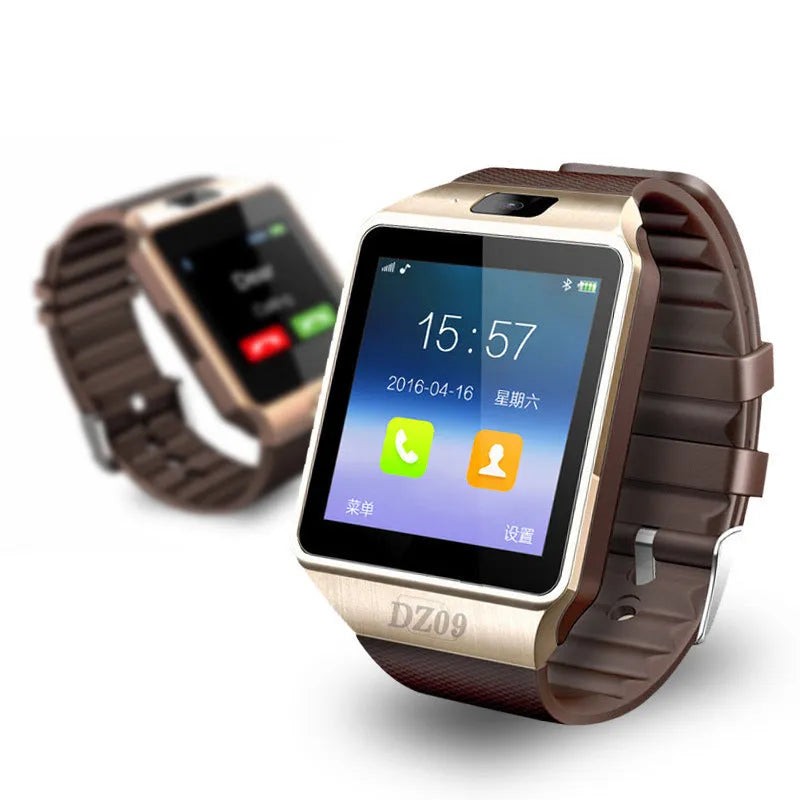 Black Bluetooth smart watch with 1.44-inch touch screen on a wrist, showing time display.