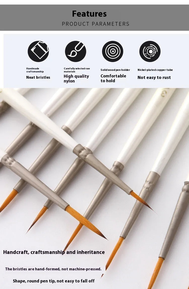 12 fluorescent art marker pens with nylon wool brush tips and solid wood holders for multi-medium painting
