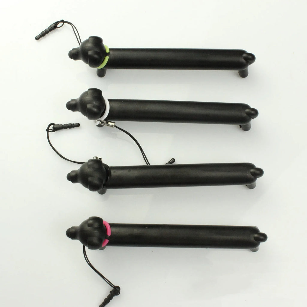 Black dog-shaped touch screen stylus pen with extendable design and phone stand function