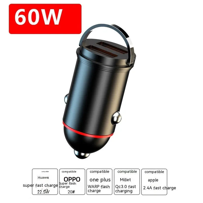 Black 200W car charger with zinc alloy housing and USB output interface