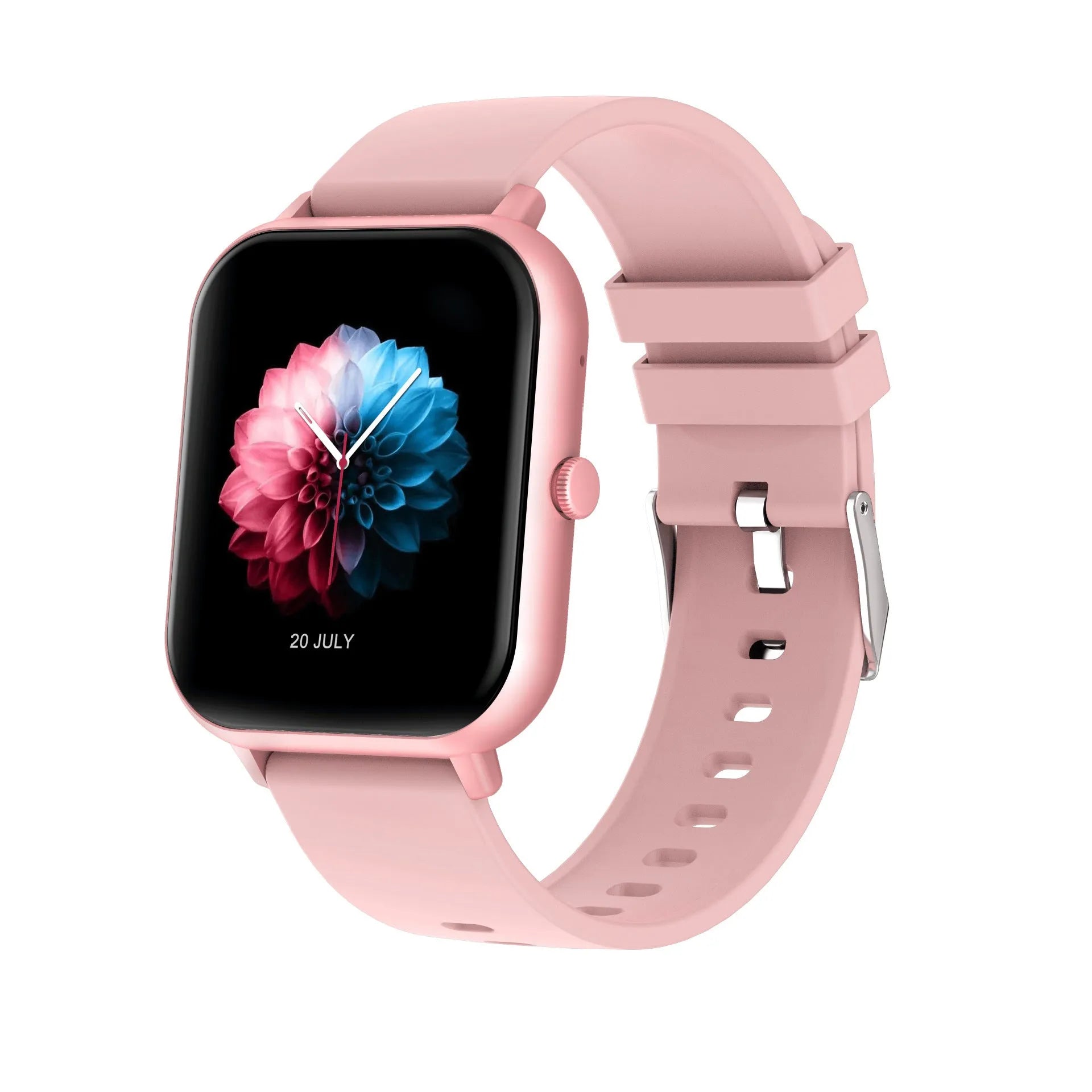 Bluetooth smart watch with heart rate monitoring and step counting on TFT touch screen display