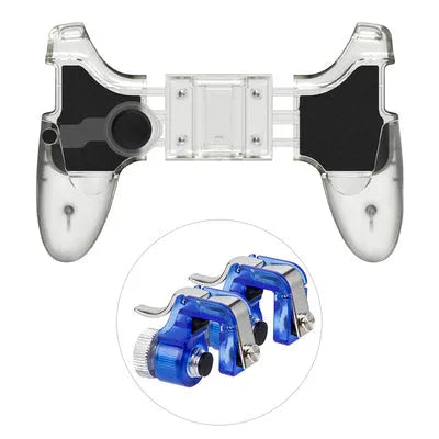 Black wired mobile phone gamepad with USB-C plug and suit handle grip design.
