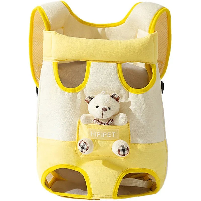 Cartoon animal pattern cat chest carrier bag with soft canvas material in multiple sizes