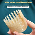 Black buffalo horn meridian massage comb with half wide teeth shampoo design