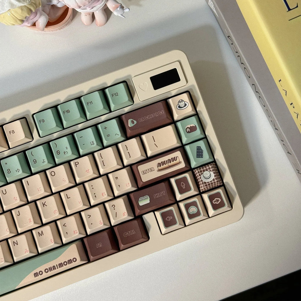 Craft Key CAP adaptive cross satellite shaft mechanical keyboard keycaps in matcha theme colour