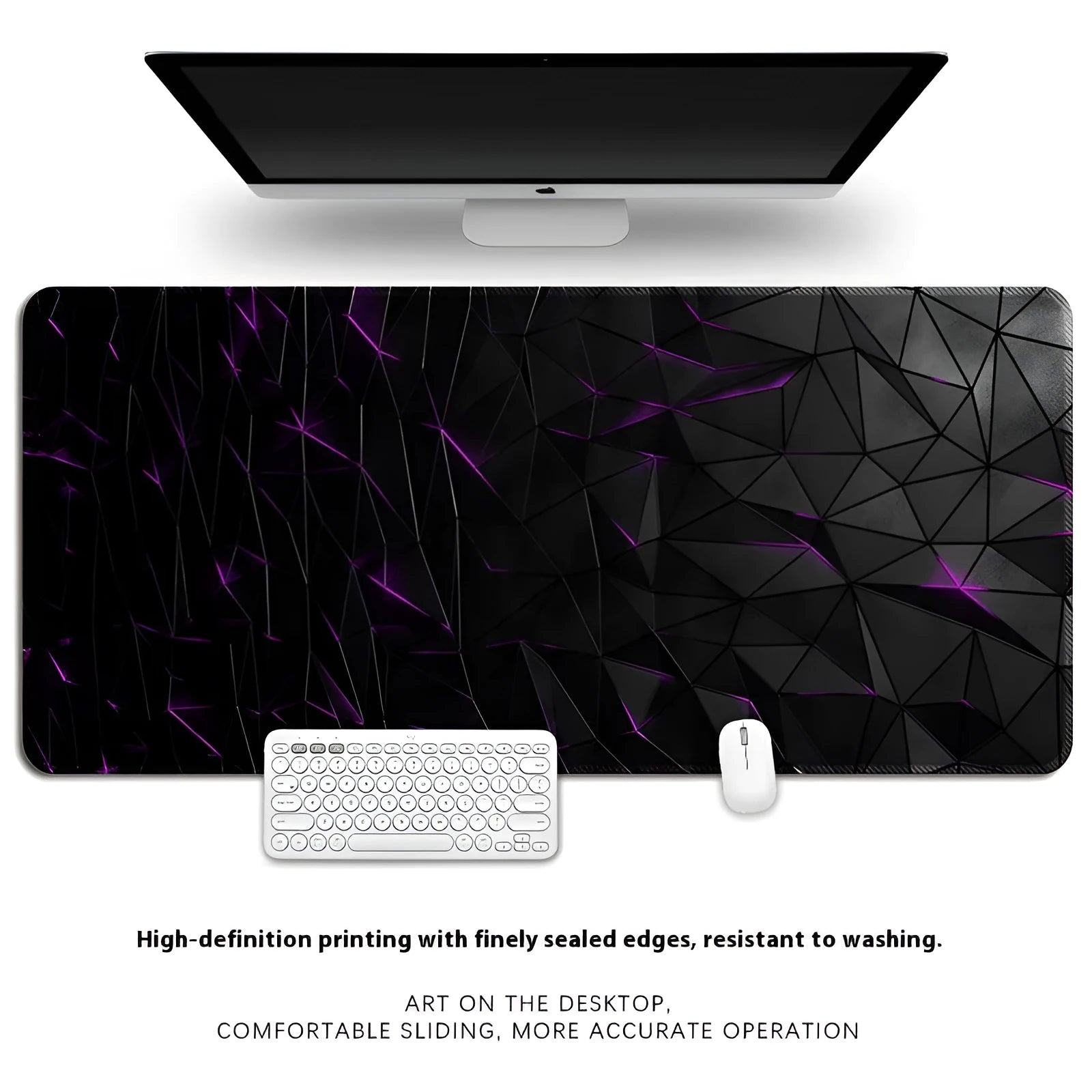 Thickened overlock computer keyboard table mat with natural rubber non-slip surface and thermal transfer pattern