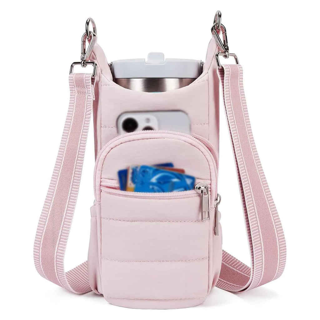 Cycling water bottle bag in cloth construction with modern design for bicycle placement