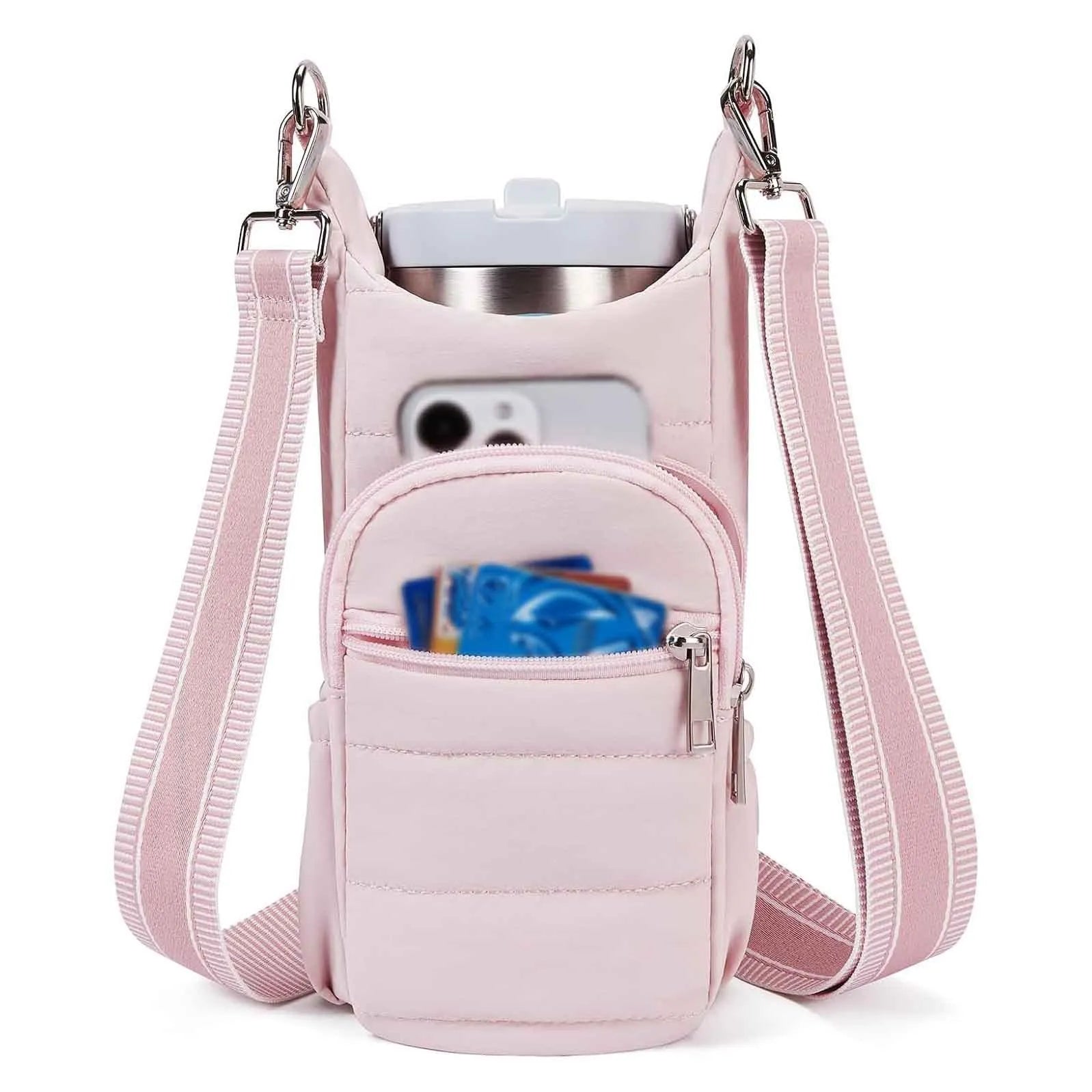 Cycling water bottle bag in cloth construction with modern design for bicycle placement