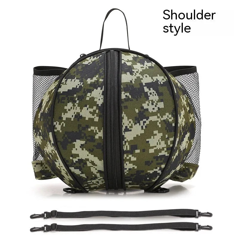 Oxford cloth basketball bag with 9L capacity showing one-shoulder and two-shoulder carrying options